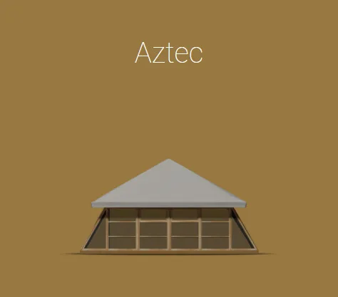Aztec 81 m² modulaarinen paviljonki – puukaarirakenne ja pleksilasi-ikkunat